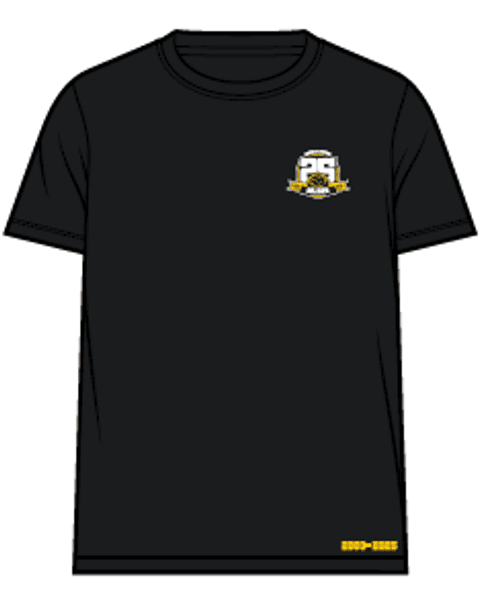 T-skjorte sort med 25-års jubileumslogo-herre