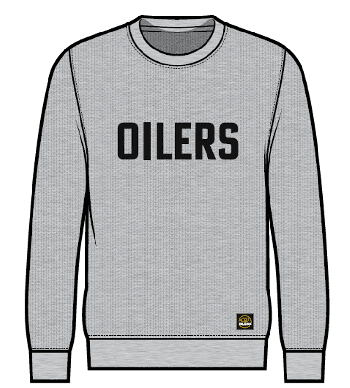 Crew neck grå - Oilers brodert på bryst